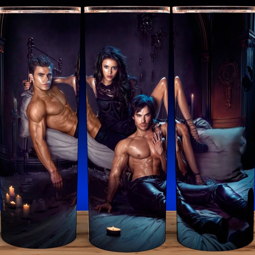 Vampire Diaries - Damon & Stefan Salvatore No Shirts Cup Mug Tumbler 20oz